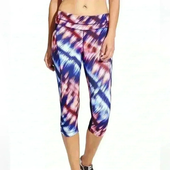 Athleta Cropped Leggings Multicolor Size Small EUC - Picture 1 of 11